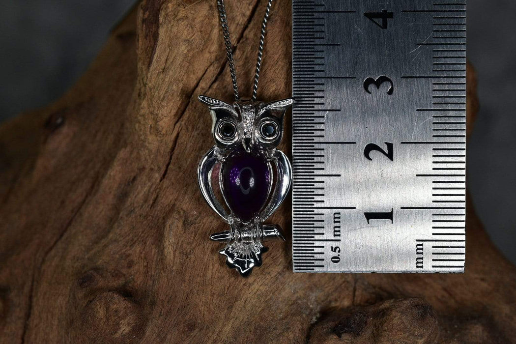 Zilver Designs Silver Jewellery Amethyst Owl Solid 925 Sterling Silver Pendant SP4478