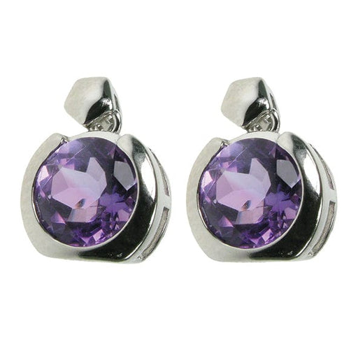 Zilver Designs Silver Jewellery Amethyst Round Studs SE4700