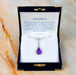 Zilver Designs Silver Jewellery Amethyst Slim Drop Facet Crystal Cubic Zirconia Solid 925 Sterling Silver Pendant SP4473