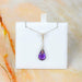 Zilver Designs Silver Jewellery Amethyst Slim Drop Facet Crystal Cubic Zirconia Solid 925 Sterling Silver Pendant SP4473