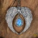 Zilver Designs Silver Jewellery Angel Wing with Blue Opal Solid 925 Sterling Silver Pendant SP4264