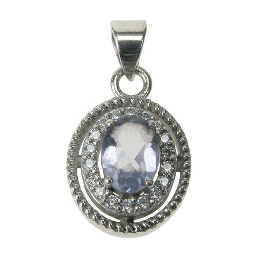 Zilver Designs Silver Jewellery Blue Iolite and Oval Pendant SP4502