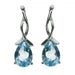 Zilver Designs Silver Jewellery Blue Topaz Facet Drop Twist Stud Earrings SE4169