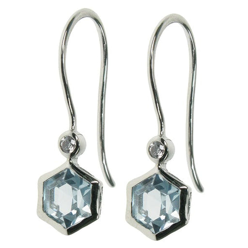 Zilver Designs Silver Jewellery Blue Topaz Hexagon Earrings SE4712