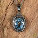 Zilver Designs Silver Jewellery Blue Topaz Oval Solid 925 Sterling Silver Pendant SP4323