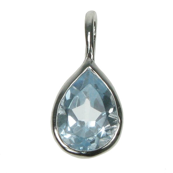 Zilver Designs Silver Jewellery Blue Topaz Small Pear Pendant SP4705