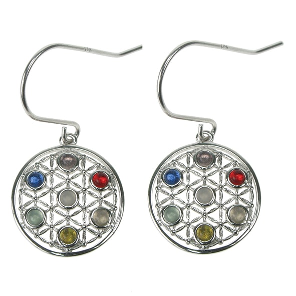 Zilver Designs Silver Jewellery Chakra Mandala Earrings SE4694
