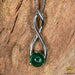 Zilver Designs Silver Jewellery Emerald Cabouchon Twist Solid 925 Sterling Silver Pendant SP4425