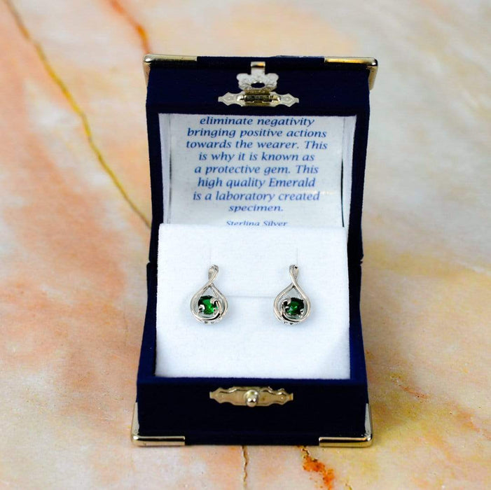 Zilver Designs Silver Jewellery Emerald Twist Solid 925 Sterling Silver Stud Earrings SE4222