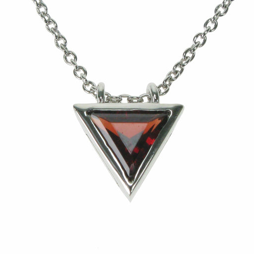 Zilver Designs Silver Jewellery Garnet Triangle Necklace SN4663