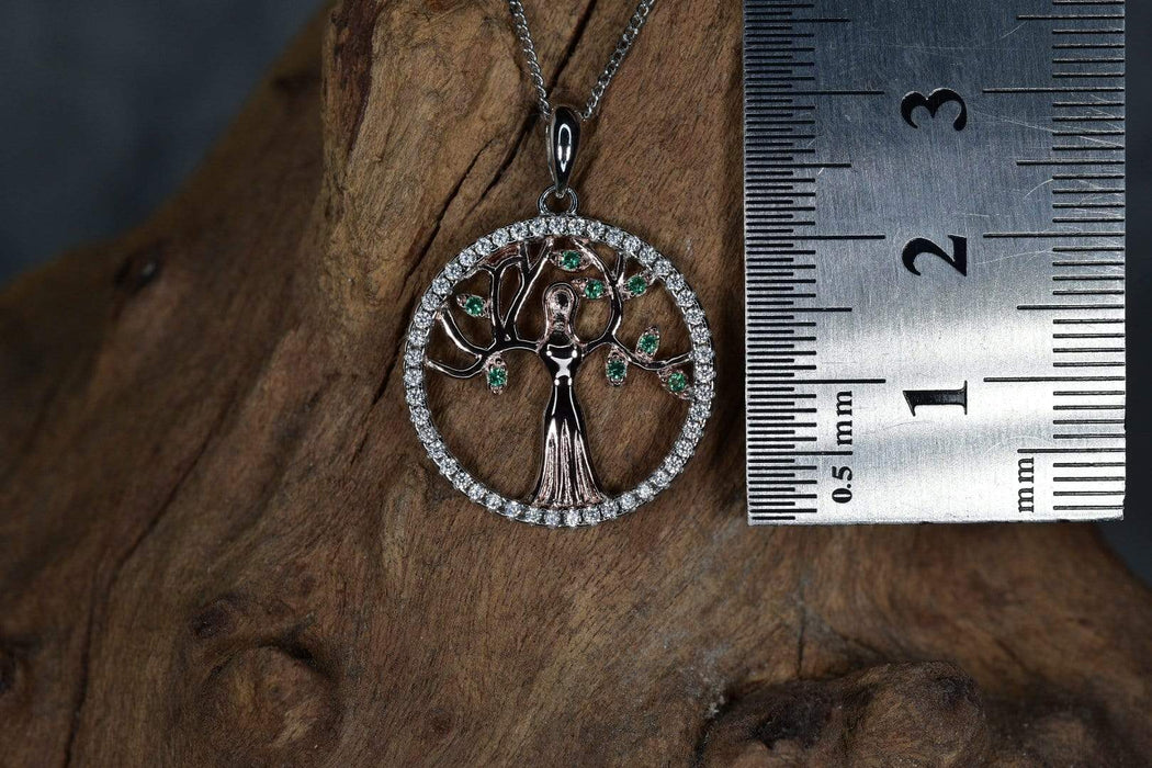 Zilver Designs Silver Jewellery Mother Earth With Cubic Zirconia Detailing Rose Gold Plated Solid 925 Sterling Silver Pendant SP4338