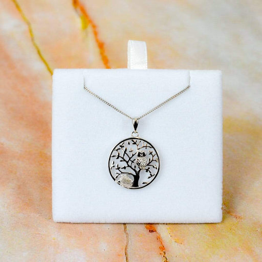 Zilver Designs Silver Jewellery Owl and the Hedge Hog Tree Of Life Solid 925 Sterling Silver Pendant SP4433