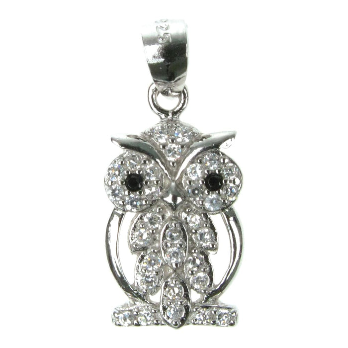 Zilver Designs Silver Jewellery Owl Cubic Zirconia Pendant SP1935