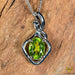 Zilver Designs Silver Jewellery Peridot Oval Set With Twist Style Setting Solid 925 Sterling Silver Pendant P4173