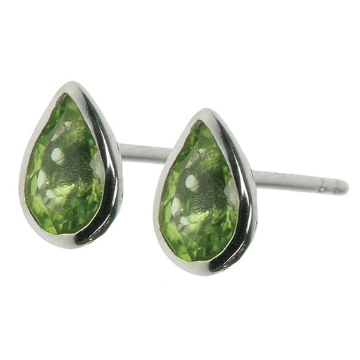 Zilver Designs Silver Jewellery Peridot Small Pear Studs SE4704