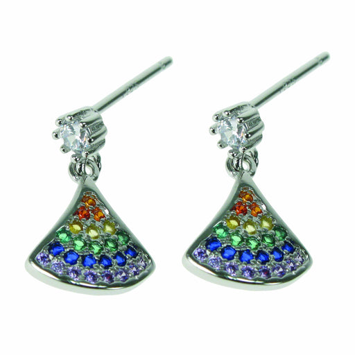 Zilver Designs Silver Jewellery Rainbow Fan Studs SE4554