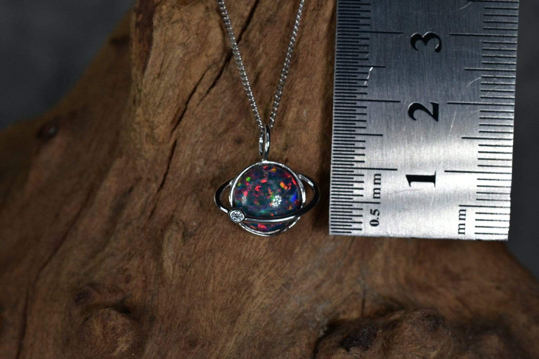 Zilver Designs Silver Jewellery Red Planet Opal Solid 925 Sterling Silver Pendant P4337