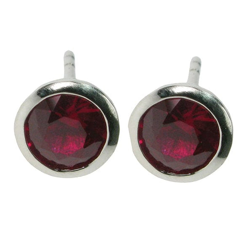 Zilver Designs Silver Jewellery Ruby Small Circle Studs SE4713