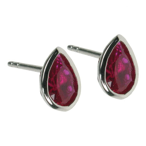 Zilver Designs Silver Jewellery Ruby Small Pear Studs SE4702