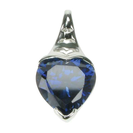Zilver Designs Silver Jewellery Sapphire Simple Heart Pendant SP4615