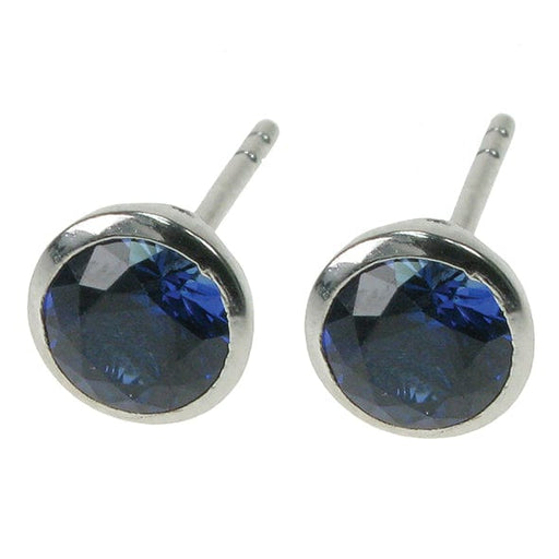 Zilver Designs Silver Jewellery Sapphire Small Circle Studs SE4697