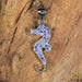 Zilver Designs Silver Jewellery Sea Horse Purple Cubic Zirconia Solid 925 Sterling Silver Pendant SP2029