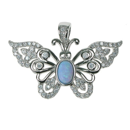 Zilver Designs Silver Jewellery Sky Opal Butterfly Pendant SP4574