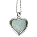 Zilver Designs Silver Jewellery Snow Opal Heart Locket Necklace SN4689
