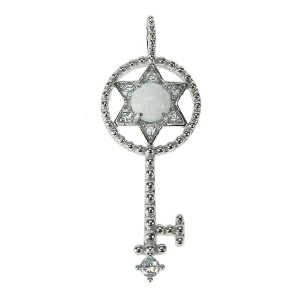 Zilver Designs Silver Jewellery Snow Opal Key Pendant SP4572