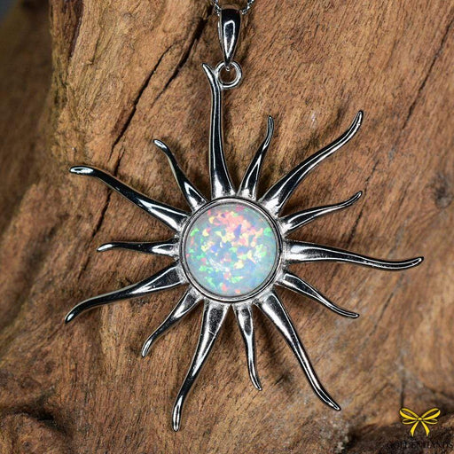 Zilver Designs Silver Jewellery Snow Opal Sun Solid 925 Sterling Silver Pendant SP4291