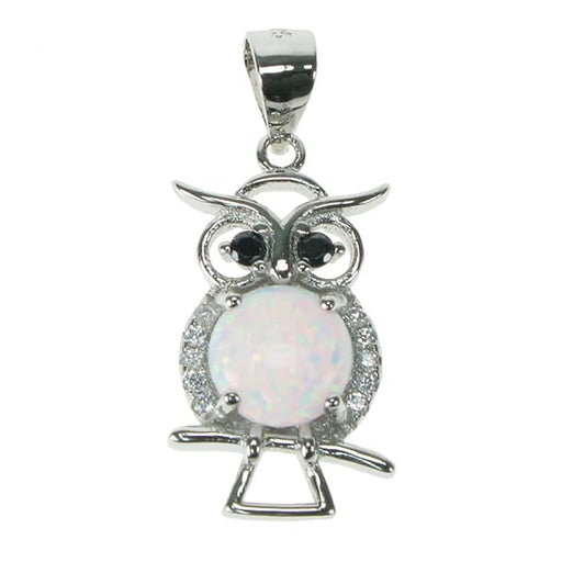 Zilver Designs Silver Jewellery SP4545 OWL SNOW OPAL PENDANT SP4545