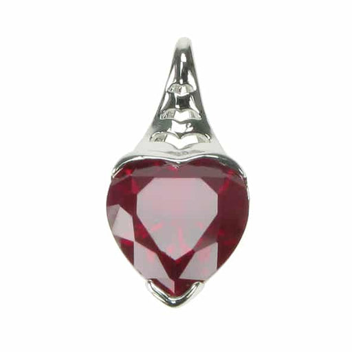 Zilver Designs Silver Jewellery SP4613 RUBY SIMPLE HEART PENDANT SP4613