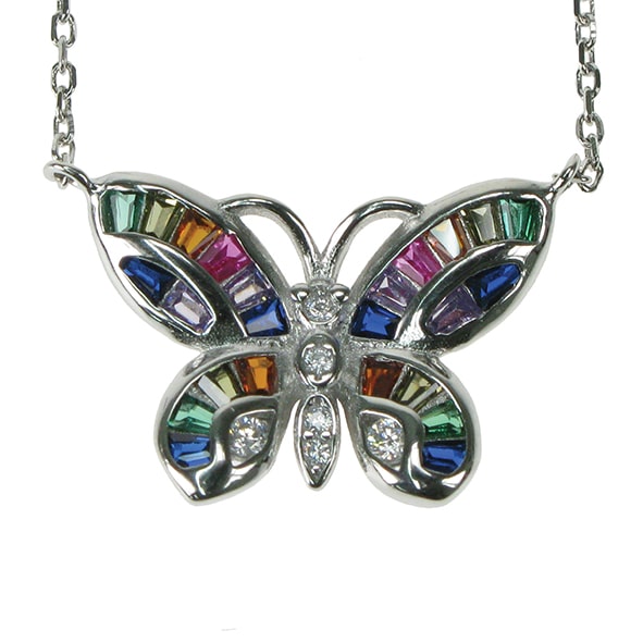 Zilver Designs ZILVER JEWELLERY Butterfly Rainbow Necklace SN4593