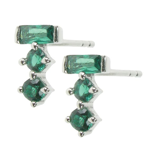 Zilver Designs ZILVER JEWELLERY Emerald 3 Stone Earrings SE4634
