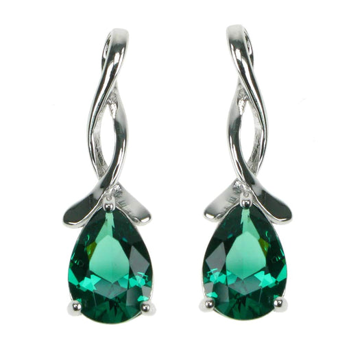 Zilver Designs ZILVER JEWELLERY Emerald Pear Twist Studs SE4320