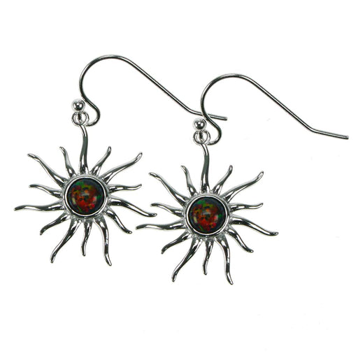 Zilver Designs ZILVER JEWELLERY Fire Opal Sun Hook Earrings SE4346