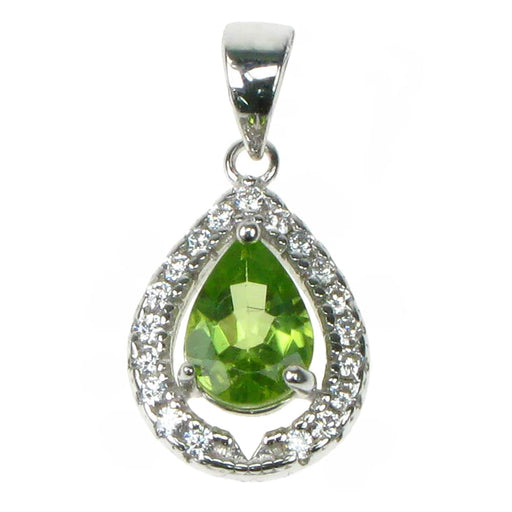 Zilver Designs ZILVER JEWELLERY Peridot Drop and Crystal Cubic Zirconia Pendant SP4271