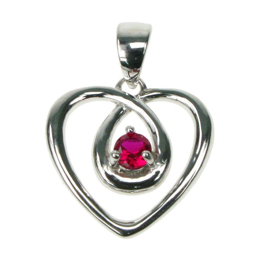 Zilver Designs ZILVER JEWELLERY Ruby Entwined Heart Pendant SP4217