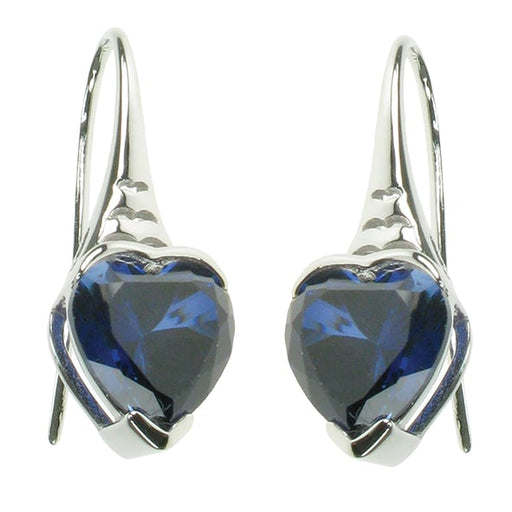 Zilver Designs ZILVER JEWELLERY Sapphire Simple Heart Earrings SE4616